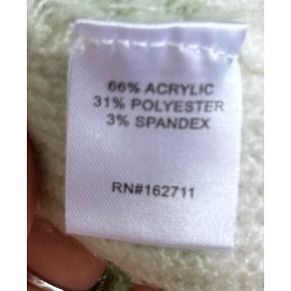 It’s Our Time Women’s Cardigan Mint And White Size Medium Cropped - Picture 4 of 5